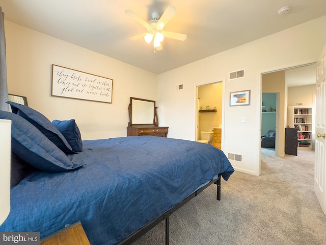 312 Sagamore Hl, Mount Joy, PA 17552 - bedroom with carpet flooring, connected bathroom, a ceiling fan, and baseboards