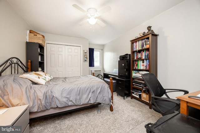 100 Winding Way Unit A-23, Downingtown, PA 19335 - bedroom featuring light colored carpet, a closet, a desk, and ceiling fan