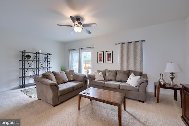 1032 Rosecroft Ln Unit 15, York, PA 17403 - living area featuring light carpet and ceiling fan