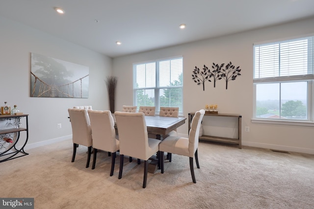 1032 Rosecroft Ln Unit 15, York, PA 17403 - dining area featuring plenty of natural light, light colored carpet, baseboards, and recessed lighting