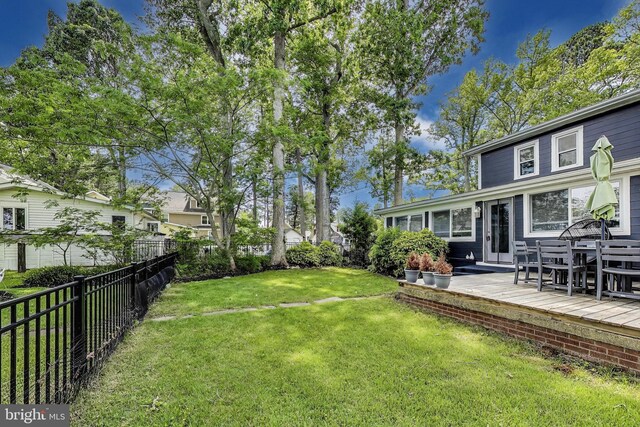966 Walnut Ave, North Beach, MD 20714 - view of yard featuring a wooden deck