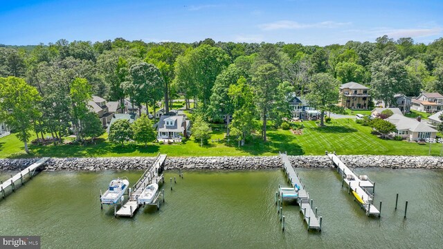 966 Walnut Ave, North Beach, MD 20714 - dock area featuring a water view