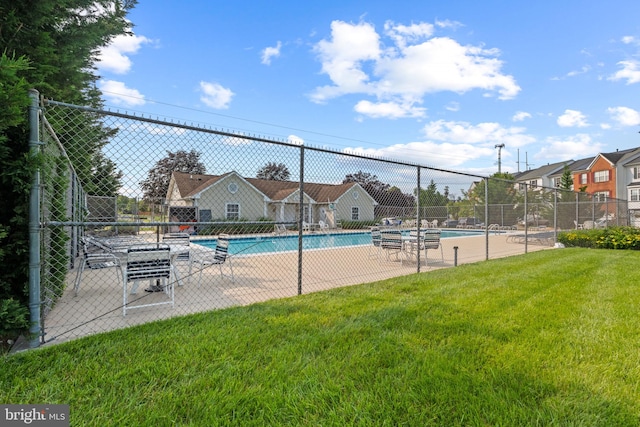7140 Ladd Cir, Frederick, MD 21703 - community pool featuring a patio and a residential view