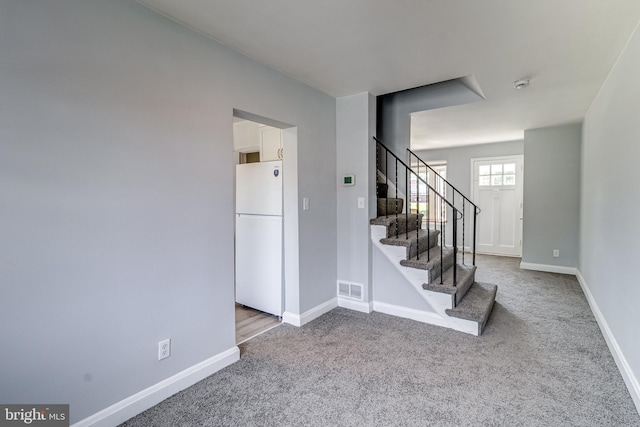 151 Bennett Rd, Essex, MD 21221 - staircase with carpet and baseboards