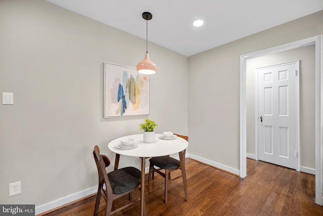 117 E Glebe Rd Unit C, Alexandria, VA 22305 - dining room with baseboards, wood finished floors, and recessed lighting