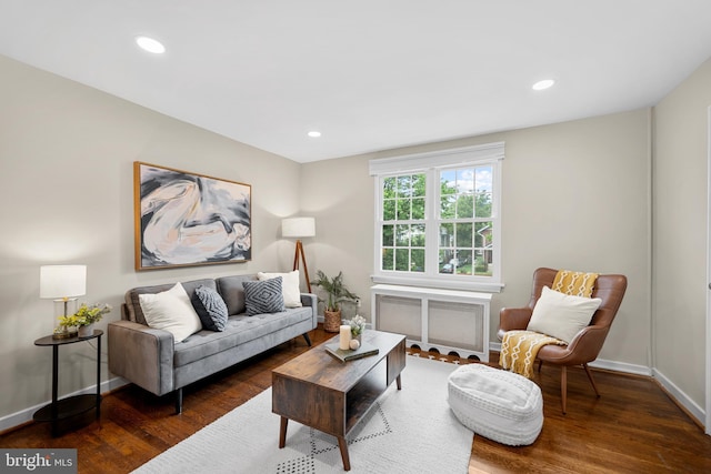 117 E Glebe Rd Unit C, Alexandria, VA 22305 - living room featuring wood finished floors, recessed lighting, and baseboards