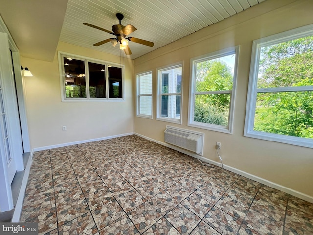 614 Wolfe Reserve Way, Harwood, MD 20776 - unfurnished sunroom with a wall mounted air conditioner and healthy amount of natural light