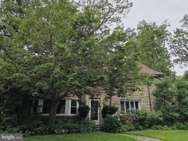 1100 Drexel Ave, Drexel Hill, PA 19026 - view of property hidden behind natural elements with stone siding
