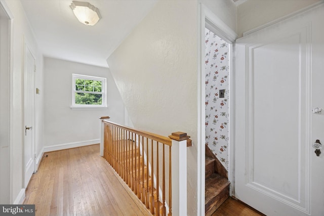 1100 Drexel Ave, Drexel Hill, PA 19026 - corridor with an upstairs landing, hardwood / wood-style floors, and baseboards