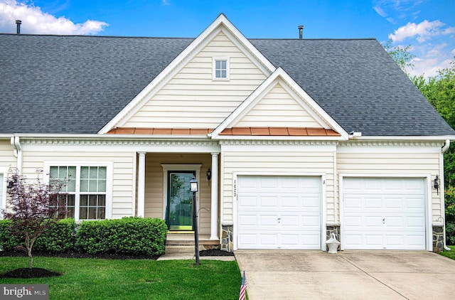 1423 Overlook Way, Bel Air, MD 21014 - view of front facade featuring concrete driveway, roof with shingles, an attached garage, and a front yard