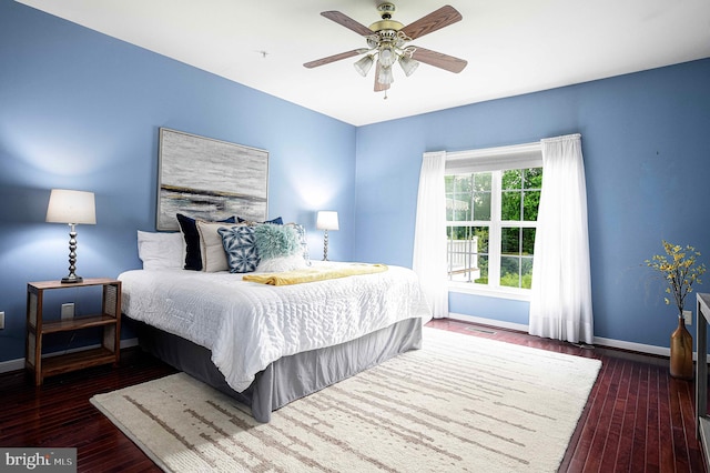 1423 Overlook Way, Bel Air, MD 21014 - bedroom featuring baseboards, wood finished floors, and ceiling fan
