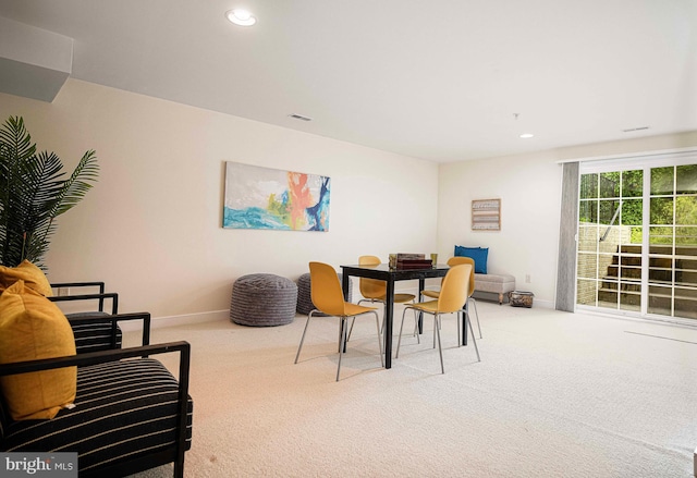 1423 Overlook Way, Bel Air, MD 21014 - dining space featuring carpet flooring, baseboards, and recessed lighting