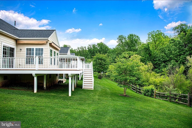 1423 Overlook Way, Bel Air, MD 21014 - view of yard with stairway and a deck