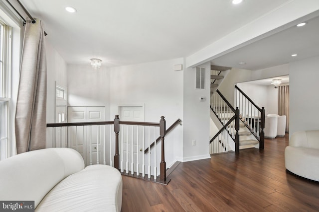 14617 Woodspring Ct, Centreville, VA 20120 - sitting room with wood finished floors, recessed lighting, a chandelier, and baseboards