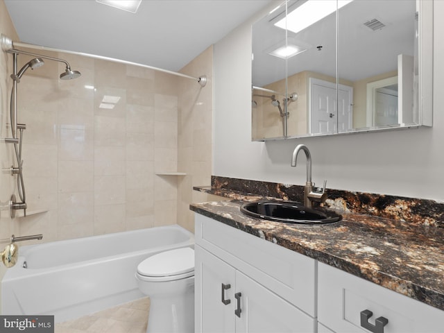 1045 N Utah St Unit 2-404, Arlington, VA 22201 - bathroom with shower / tub combination, vanity, toilet, and tile patterned floors