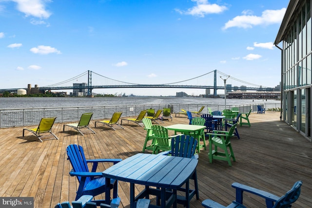 901 N Penn St Unit R305, Philadelphia, PA 19123 - deck featuring outdoor dining area and a water view
