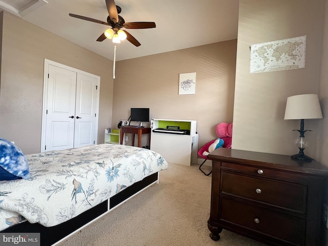 3348 Soaring Cir, Woodbridge, VA 22193 - carpeted bedroom featuring a closet and ceiling fan