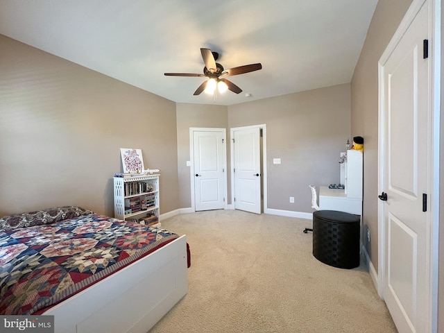 3348 Soaring Cir, Woodbridge, VA 22193 - bedroom with carpet flooring, baseboards, and ceiling fan