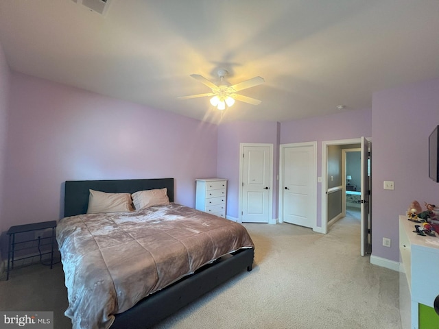 3348 Soaring Cir, Woodbridge, VA 22193 - bedroom featuring light colored carpet, baseboards, and a ceiling fan