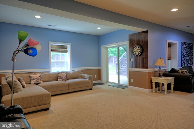 3348 Soaring Cir, Woodbridge, VA 22193 - carpeted living area featuring recessed lighting and baseboards