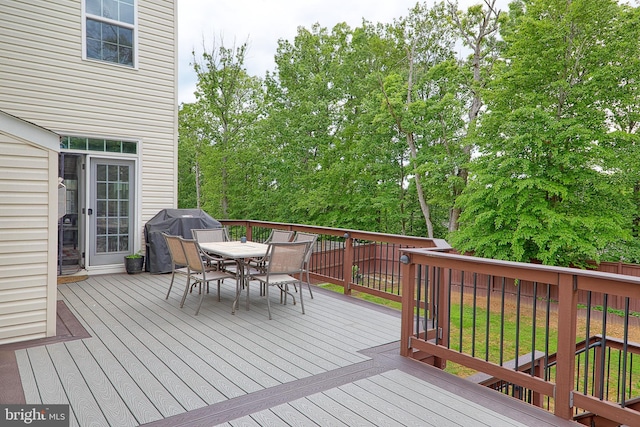 3348 Soaring Cir, Woodbridge, VA 22193 - wooden deck with outdoor dining space and grilling area