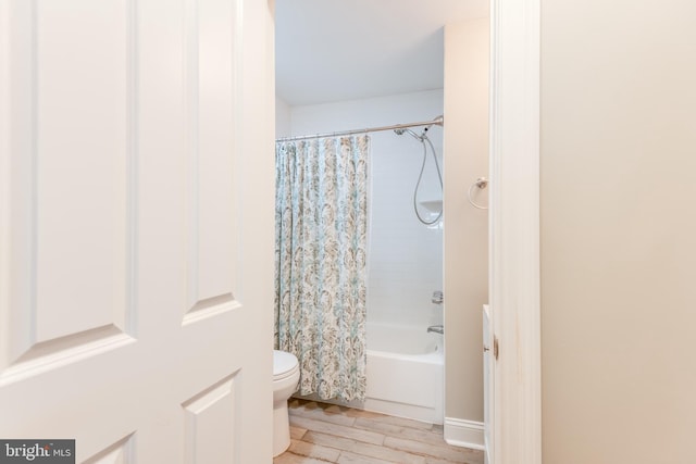 3 Canterbury Pl, Southampton, NJ 08088 - bathroom with toilet, wood finished floors, and shower / bath combination with curtain