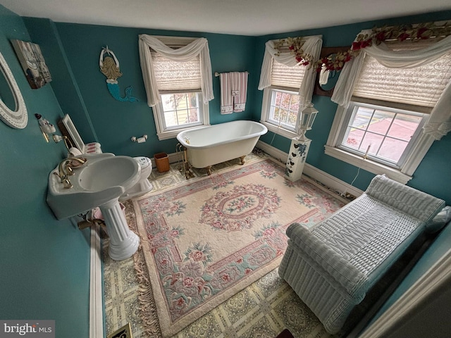 10 E Taunton Ave, Berlin, NJ 08009 - full bathroom with a freestanding tub and baseboards