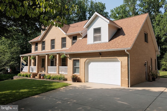 1602 Locksley Dr, Annapolis, MD 21401 - view of front of home with covered porch, driveway, a shingled roof, and brick siding