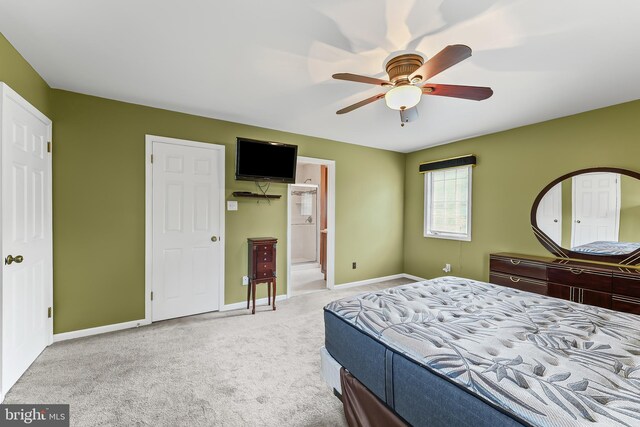 2 Raven Dr, Chadds Ford, PA 19317 - carpeted bedroom with baseboards, ceiling fan, and connected bathroom