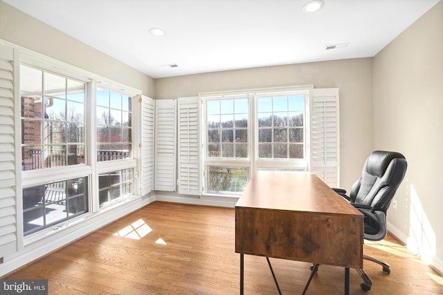 9630 Beman Woods Way, Potomac, MD 20854 - office featuring baseboards, wood finished floors, and recessed lighting