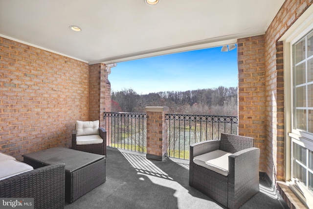 9630 Beman Woods Way, Potomac, MD 20854 - balcony featuring a forest view