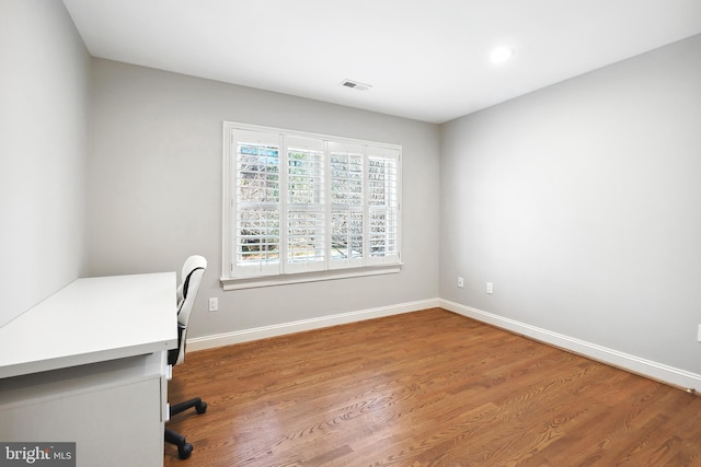 9630 Beman Woods Way, Potomac, MD 20854 - unfurnished office with wood finished floors, baseboards, and recessed lighting