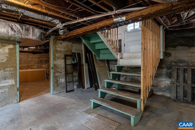 803 Alleghany Ave, Staunton, VA 24401 - unfinished basement with stairway