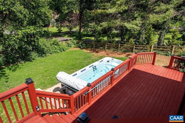 803 Alleghany Ave, Staunton, VA 24401 - wooden deck featuring a hot tub