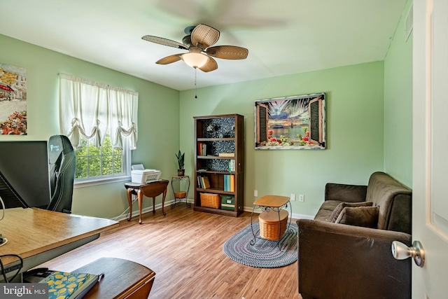 174 Greentree Dr, Bangor, PA 18013 - office space featuring wood finished floors, a ceiling fan, and baseboards