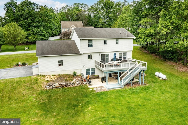 174 Greentree Dr, Bangor, PA 18013 - back of house featuring a patio, a deck, stairs, and a yard