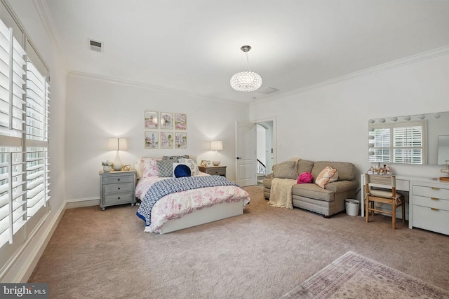 2555 Vale Ridge Ct, Oakton, VA 22124 - bedroom featuring ornamental molding and carpet floors