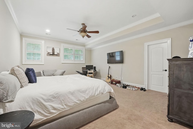 2555 Vale Ridge Ct, Oakton, VA 22124 - bedroom featuring ornamental molding, carpet, ceiling fan, baseboards, and recessed lighting