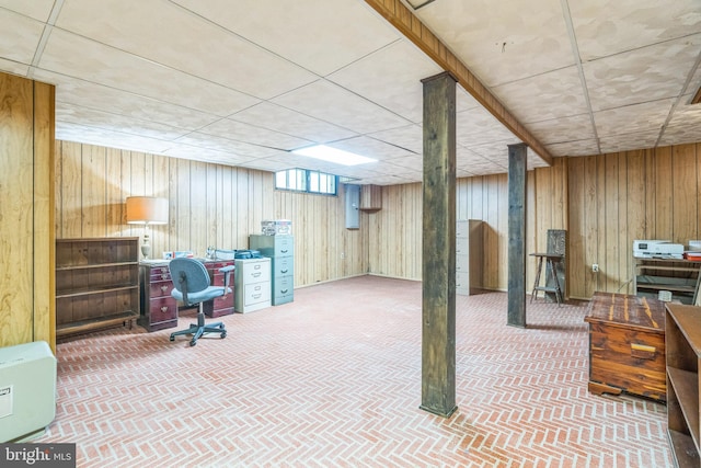355 Arden, Gulph Mills, PA 19428 - home office featuring wood walls and brick patterned floors