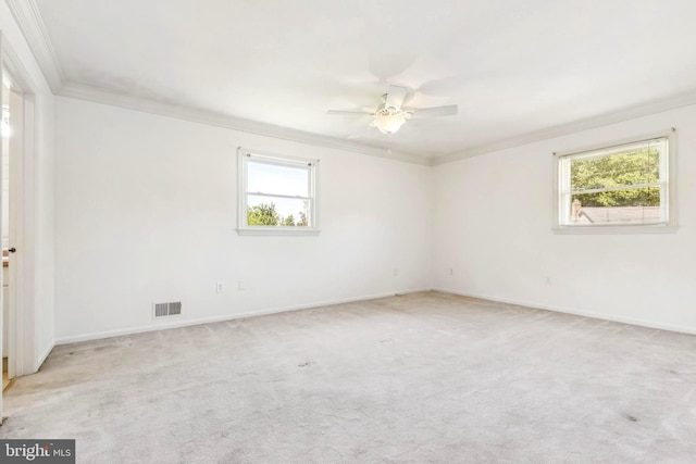 9511 Park St, Manassas, VA 20110 - empty room with crown molding, a ceiling fan, carpet, and baseboards
