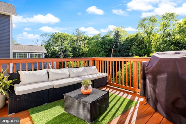 528 N Third St, Martinsburg, WV 25404 - wooden terrace with grilling area and outdoor lounge area