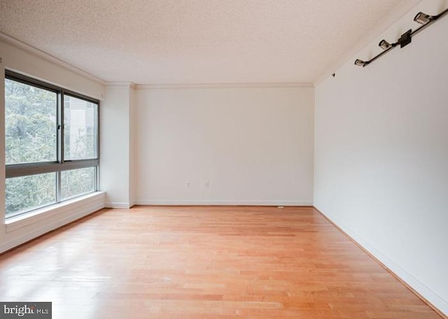 777 7th St NW Unit 913, Washington, DC 20001 - unfurnished room featuring light wood-style flooring, a textured ceiling, crown molding, and baseboards