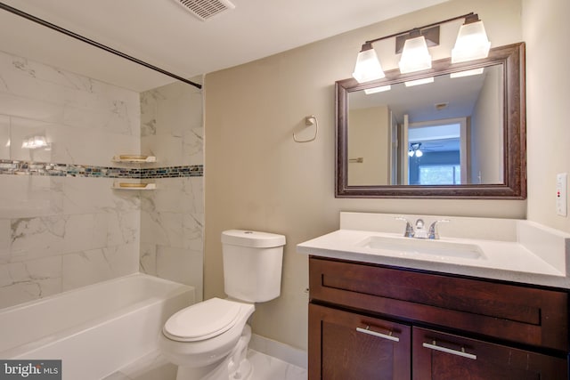 10249 Prince Pl Unit 31-203, Upper Marlboro, MD 20774 - bathroom featuring vanity, toilet, tub / shower combination, and baseboards