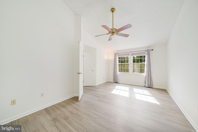 1434 Cellar Creek Way, Herndon, VA 20170 - unfurnished room with lofted ceiling, ceiling fan, light wood-style floors, and baseboards