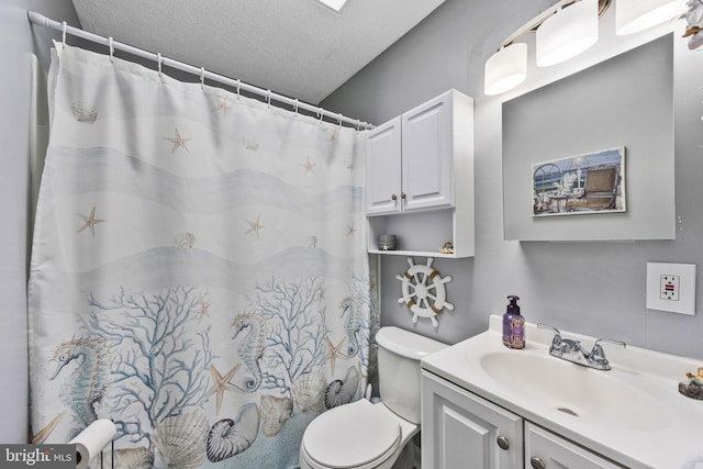 1518 Becklow Ave, Baltimore, MD 21220 - bathroom featuring vanity, toilet, a textured ceiling, and a shower with shower curtain