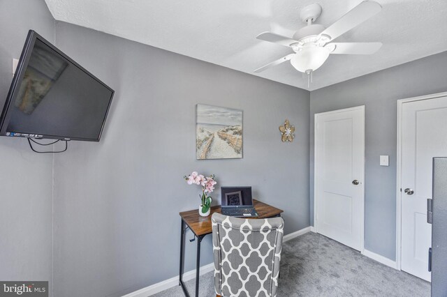 1518 Becklow Ave, Baltimore, MD 21220 - foyer featuring carpet flooring, ceiling fan, and baseboards