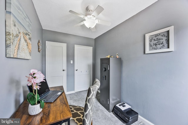 1518 Becklow Ave, Baltimore, MD 21220 - office area with carpet floors, a ceiling fan, and baseboards