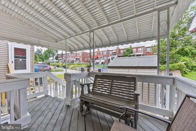 1518 Becklow Ave, Baltimore, MD 21220 - wooden terrace featuring a residential view