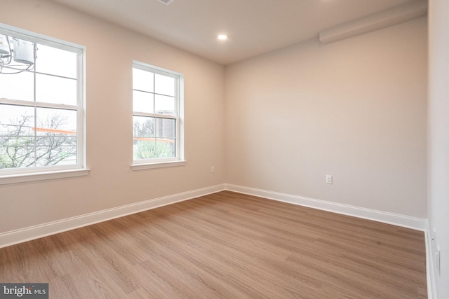 4096 Conshohocken Ave Unit A2, Philadelphia, PA 19131 - empty room with baseboards, light wood-style floors, and recessed lighting