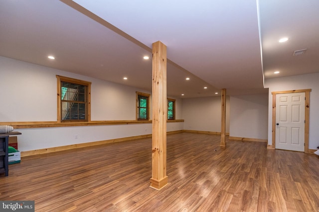 2733 Wood Ln, Morgantown, PA 19543 - basement with wood finished floors, recessed lighting, and baseboards